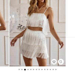 Viva forever white fringe mini skirt - 12th tribe